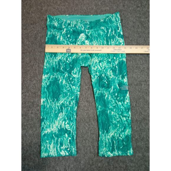 The North Face Women's Capri Leggings Flash Dry Green Athletic Logo Size Small - Picture 6 of 11